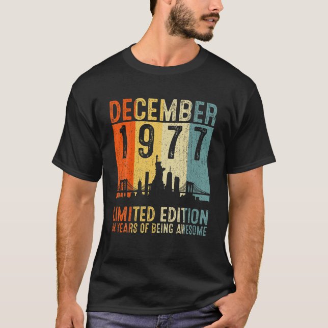 Camiseta 44 Birthday, Presente De 44 Anos, Fantástico Desde (Frente)