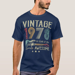 Camiseta 44 Birthday Womens Mens Vintage Incrível 1978 Gui