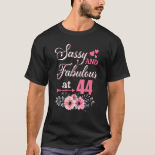 Camiseta 44 Clássico Sassy E Fabuloso 44 Bday Floral Flo