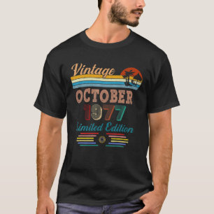 Camiseta 44 de Aniversário de 44 anos Vintage outubro de 19