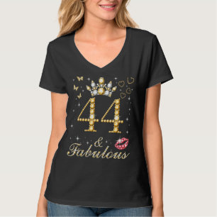 Camiseta 44 E Fabuloso 44 de Aniversário, 44 Anos De Idade