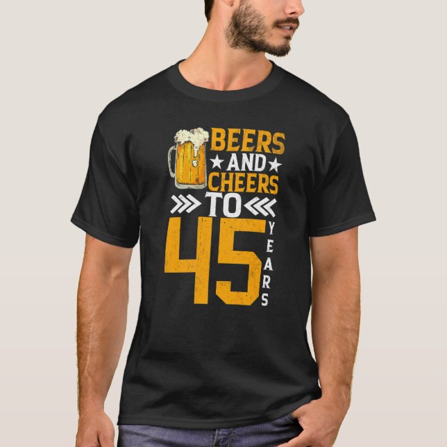 Camiseta 45º Aniversário Das Cervejas E Sapatos A 45 Anos D (Frente)