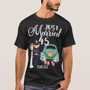 Camiseta 45º Aniversário de Casamento Casados há 45 Anos