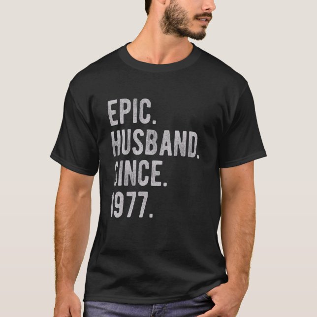 Camiseta 45º Aniversário De Casamento Para Ele, Epic Husban (Frente)