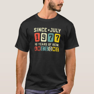 Camiseta 45º aniversário incrível desde julho de 1977