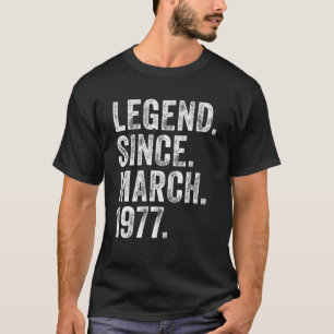 Camiseta 45º Aniversário Março Nascer 45 Anos Legenda Desde