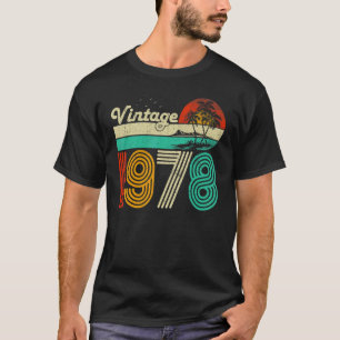 Camiseta 45º Aniversário Vintage 1978 Homens de 45 Anos Mul
