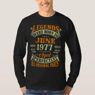 Camiseta 45º Nascer De Legendas De Aniversário Em Junho De