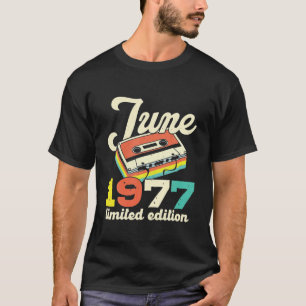 Camiseta 45. º aniversário Junho de 1977 Vintage Cassette L