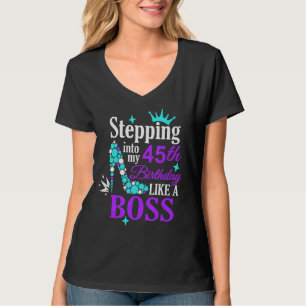 Camiseta 45.º aniversário para ela por anos divertidos de f