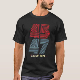 Camiseta 45.º Presidente - Retro Trump 2024 - 47.º Presiden