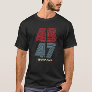 Camiseta 45.º Presidente - Retro Trump 2024 - 47.º Presiden