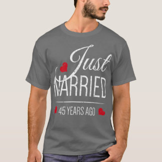 Camiseta 45. º Recem casados de aniversário de casamento 45