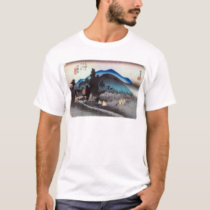 Camiseta 45. 石 薬 宿, 広 Ishiyakushi-juku, Hiroshige, Ukiyo-e