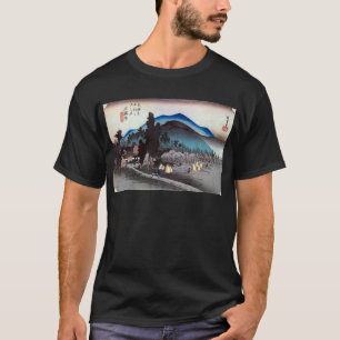 Camiseta 45. 石 薬 宿, 広 Ishiyakushi-juku, Hiroshige, Ukiyo-e