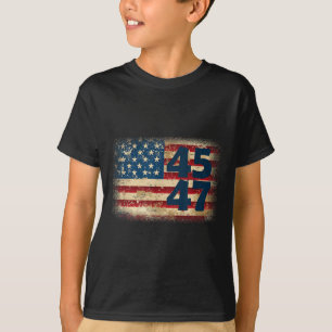 Camiseta 45 47 Donald Trump 2025 American Flag