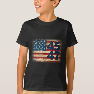 Camiseta 45 47 Donald Trump 2025 American Flag