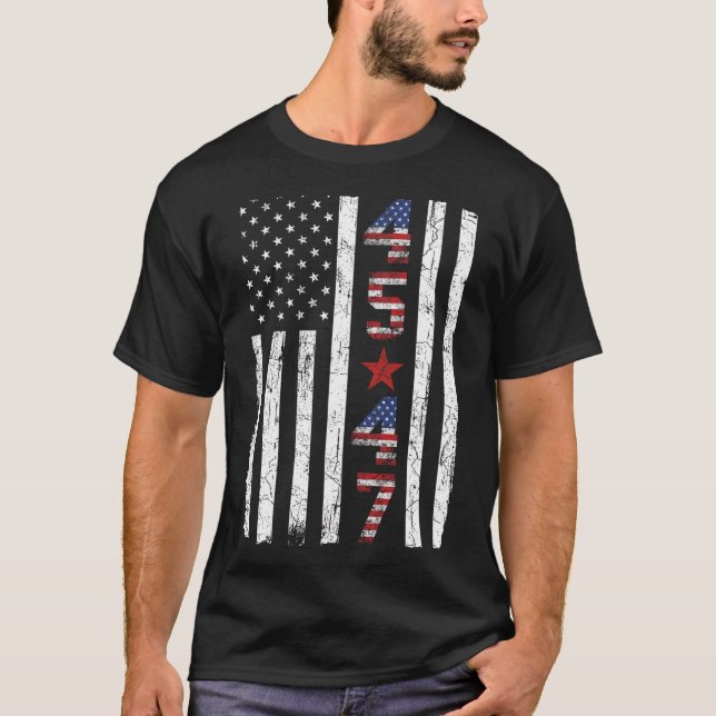 Camiseta 45 47 Presidente Trump Inauguração Dos Eua Retro T (Frente)