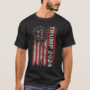 Camiseta 45 47 Trump 2024 American Flag