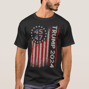 Camiseta 45 47 Trump 2024 American Flag