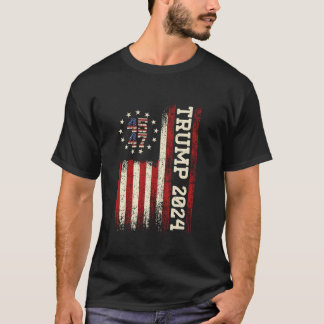 Camiseta 45 47 Trump 2024 American Flag T Shirt