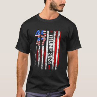Camiseta 45 47 Trump 2024 American Flag Take America Back T