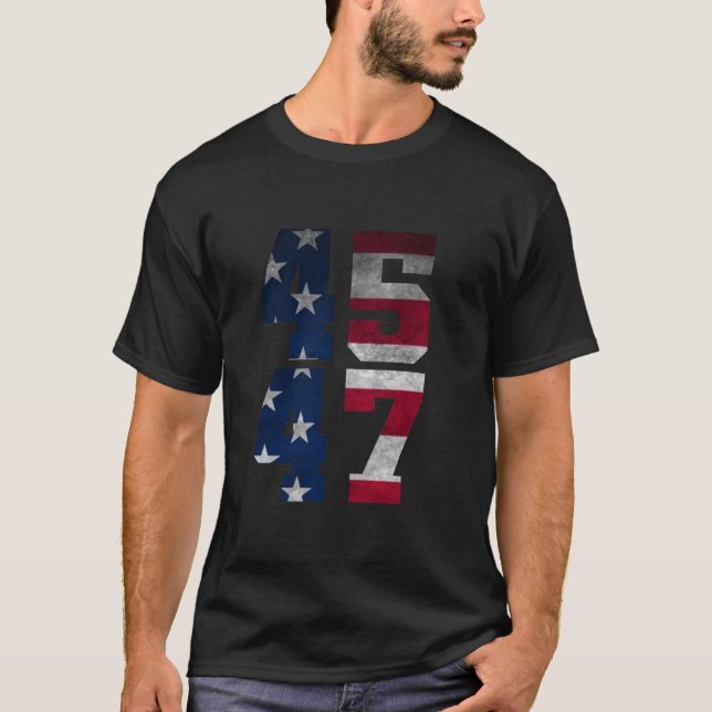 Camiseta 45 47 Trump 2024 Conservador Republicano Trump Com (Frente)