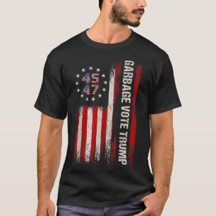Camiseta 45 47 Trump 2024 Eleição Bandeira Americana Voto n