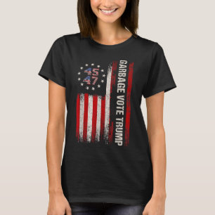 Camiseta 45 47 Trump 2024 Eleição da bandeira americana Gar