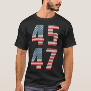 Camiseta 45 47 Trump Vintage Retro Usa Flag 2025 Presidente