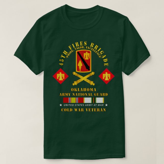 Camiseta 45.a Fires Bde OKARNG w COLD SVC (Frente do Design)