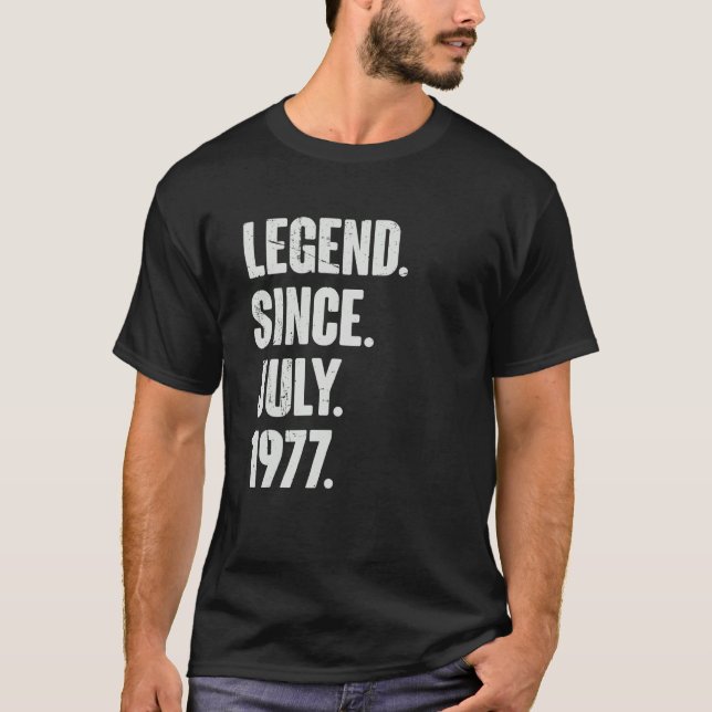 Camiseta 45 anos, 45.a legenda de aniversário desde julho d (Frente)