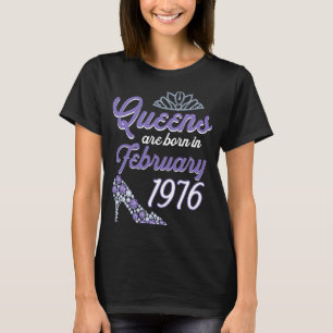 Camiseta 45 Anos De Idade Bday Fevereiro De 1976 45ª Aniver