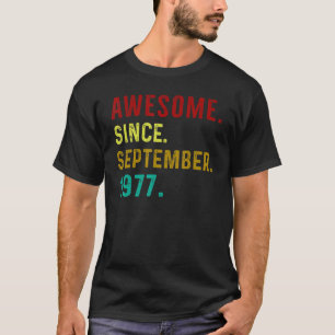 Camiseta 45 anos incrível desde setembro de 1977 Vintage 45