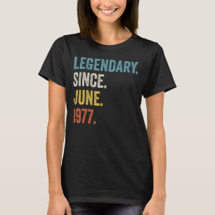 Camiseta 45 anos Legendário desde junho de 1977 45º Nascime