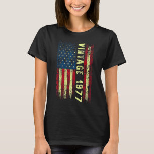 Camiseta 45 anos Vintage 1977 American Flag 45th Birth