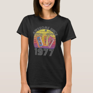 Camiseta 45 anos Vintage de aniversário de 1977 Cassete 46