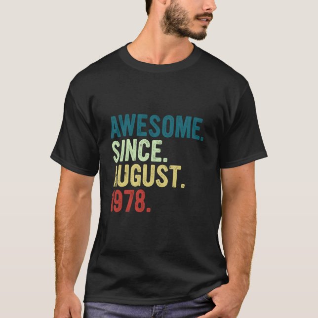 Camiseta 45 Awesome Since August 1978 45Th (Frente)
