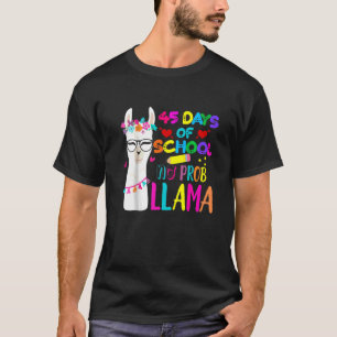 Camiseta 45 Dias De Escola Professor Sem Prob Llama Meninas