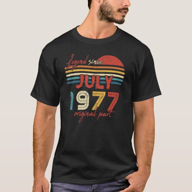 Camiseta 45 Legenda de aniversário desde julho de 1977 Part (Frente)