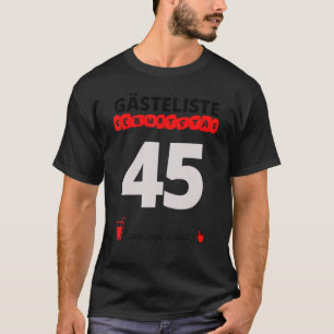 Camiseta 45.o Aniversário Lista de convidados Assinatura Li