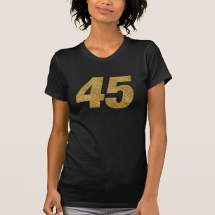 Camiseta #45 t-shirt do ANIVERSÁRIO do ouro do falso no