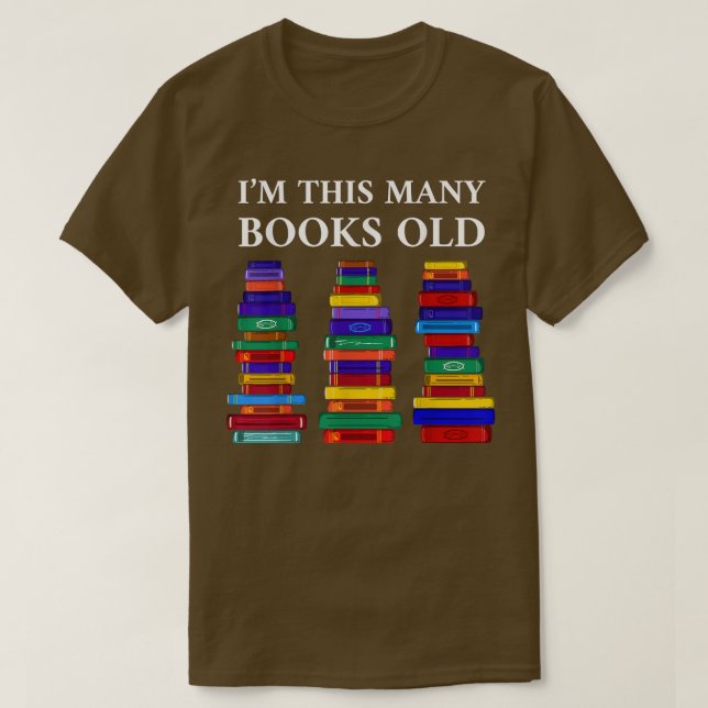 Camiseta 45th Birthday I'm This Many Books Old 45 Year Old  (Frente do Design)