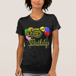 Camiseta 45th t-shirt feliz do aniversário