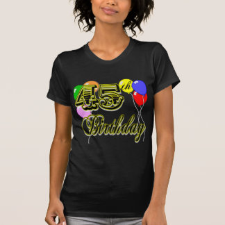Camiseta 45th t-shirt feliz do aniversário