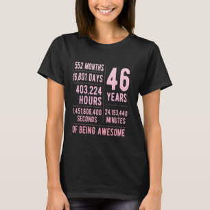 Camiseta 46º aniversário Homens Mulheres Engraçadas 46 anos