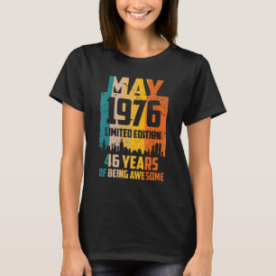 Camiseta 46. º aniversário 46 anos incrível desde maio de 1