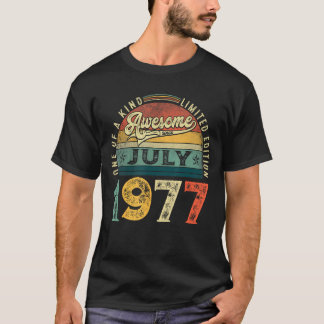 Camiseta 46.º Aniversário Decoração Julho de 1977 Homens Mu