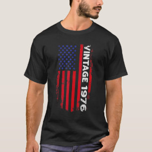 Camiseta 46 anos Vintage 1976 American Flag 46th Birth