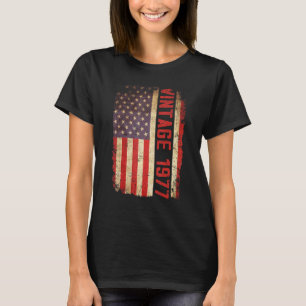 Camiseta 46 anos Vintage 1977 American Flag 46th Birth
